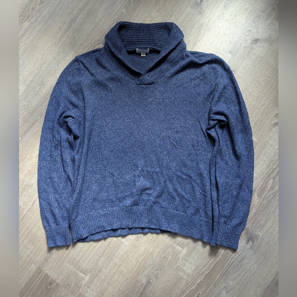 Goodfellow & Co Mens Blue Heather Collared Sweater XXL